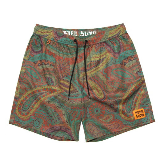 BURN SLOW - Swim Athletic Shorts/Paisley Color