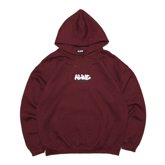 ALIVE INDUSTRY - Throw Up Hoodie/Maroon