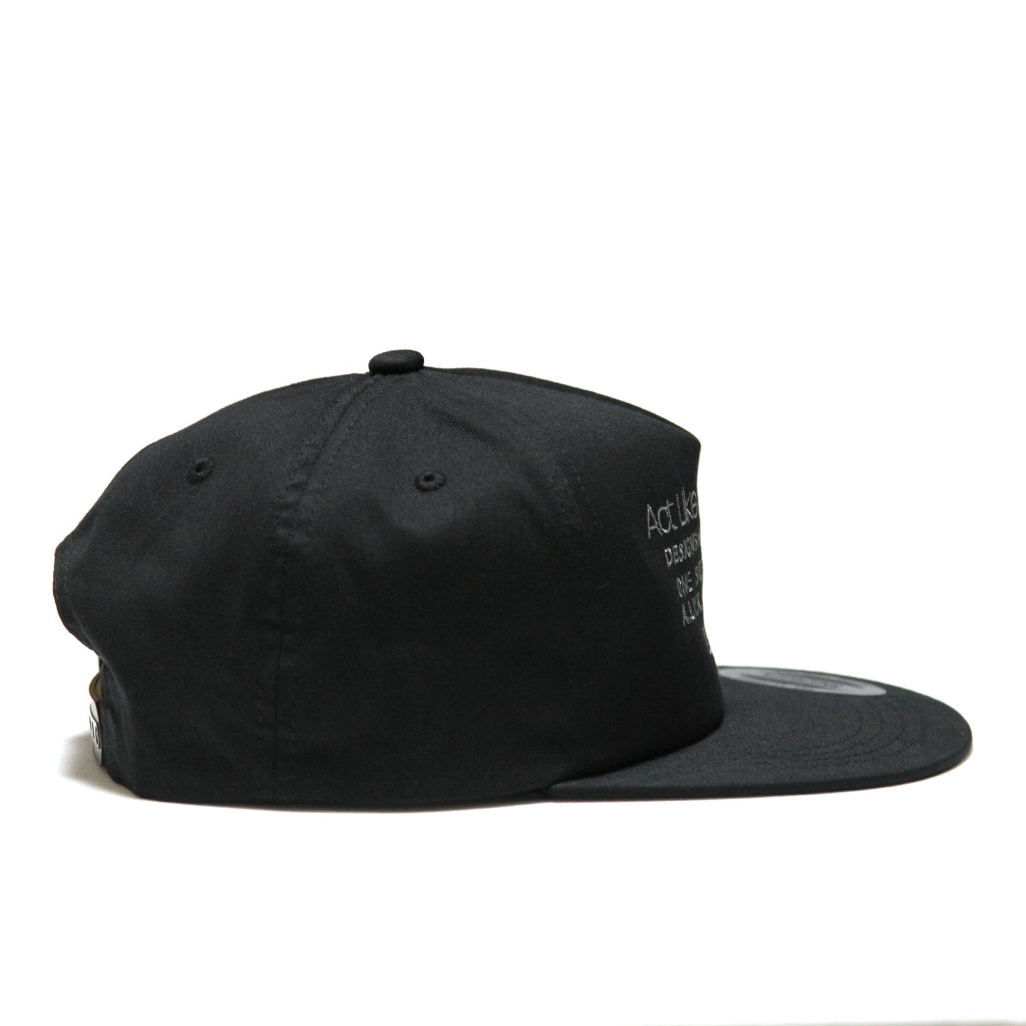 ALYK - Instruction Embroidered Patch 5 Panel Cap/Black