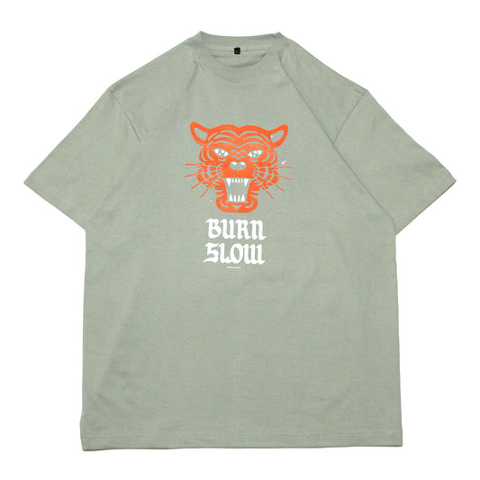 BURN SLOW - Sketchy Tiger T-shirt/Light Green