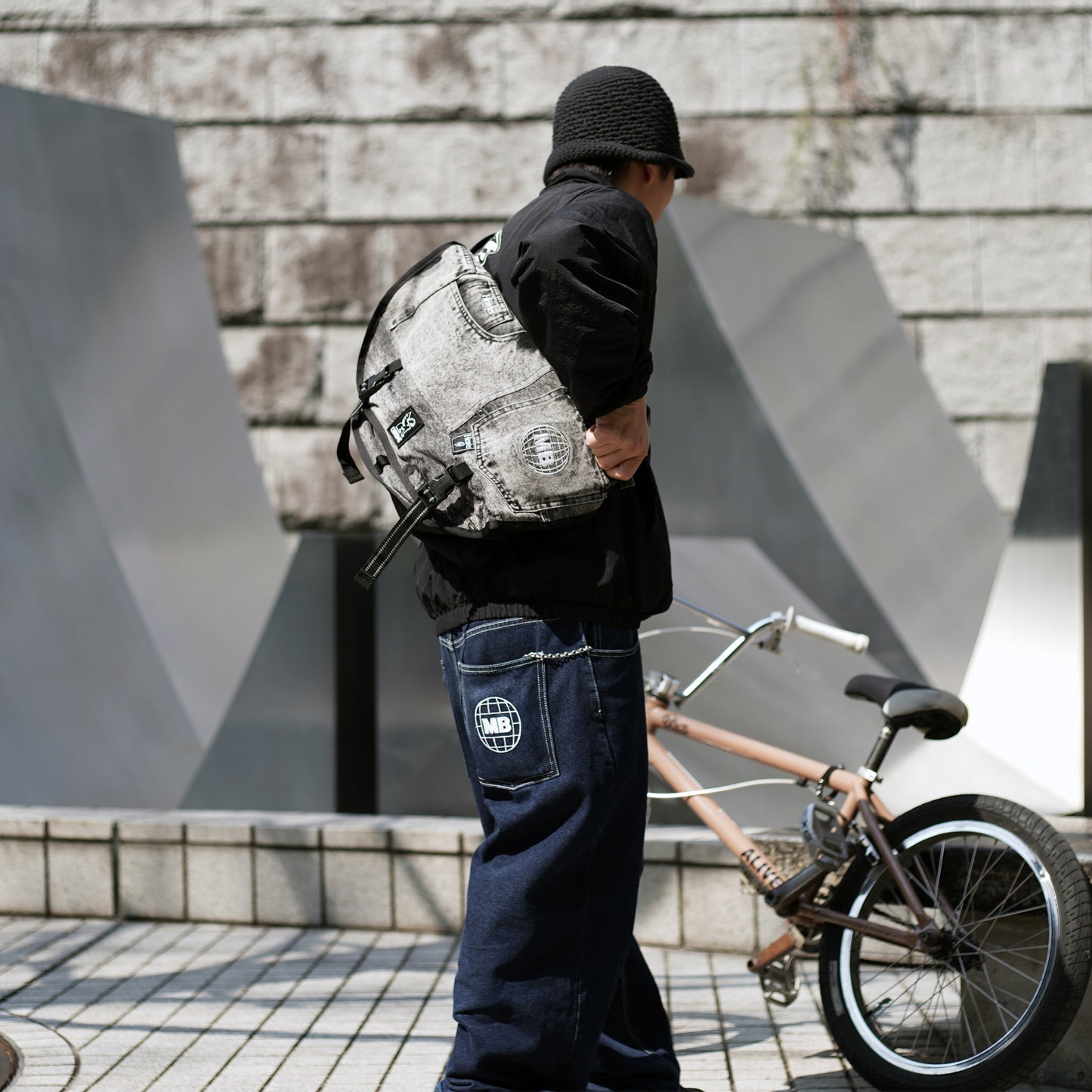 CHROME X MOTO-BUNKA - HEAVIES DENIM Up Cycle Mini Metro/Washed Black