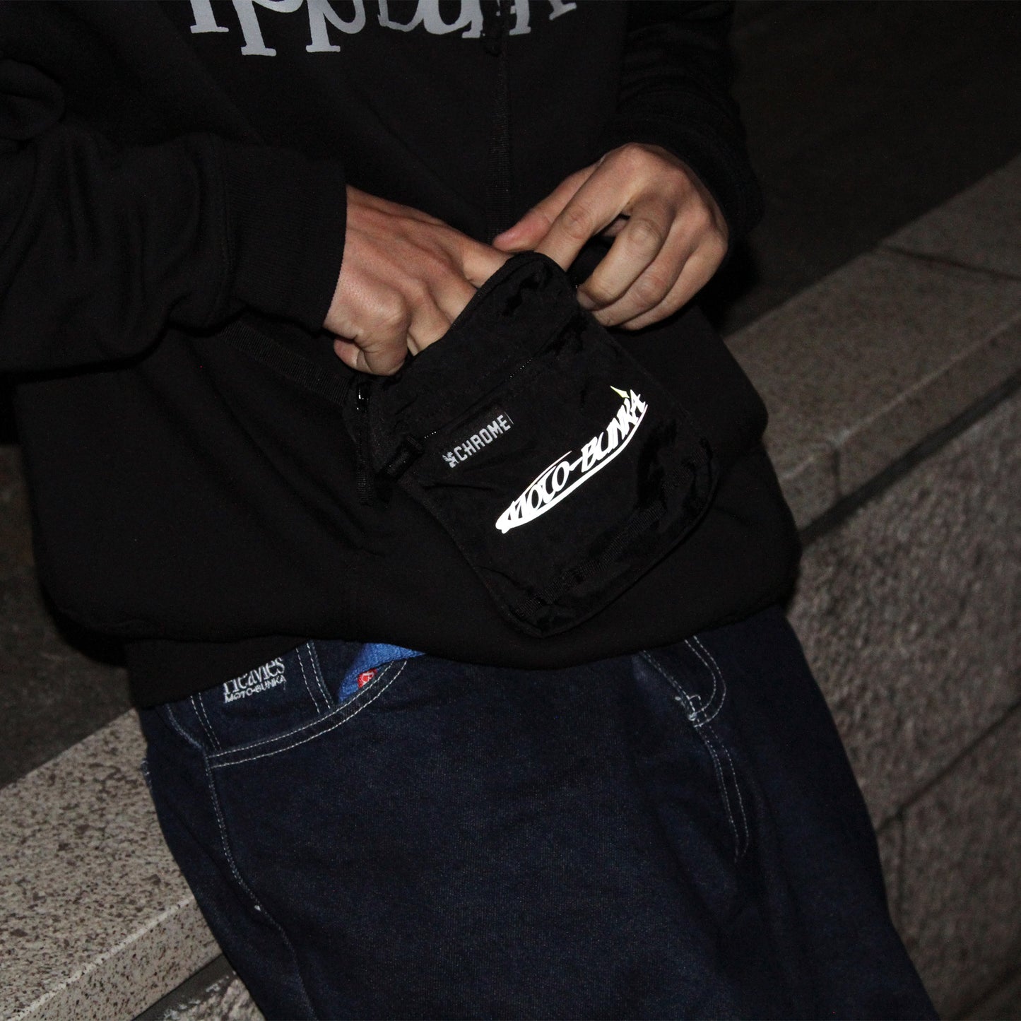 CHROME X MOTO-BUNKA - Reflector Pack Pouch/Black