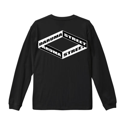 [予約] DARUMA STREET - Box Logo Long Sleeve T-Shirt/Grey/Black
