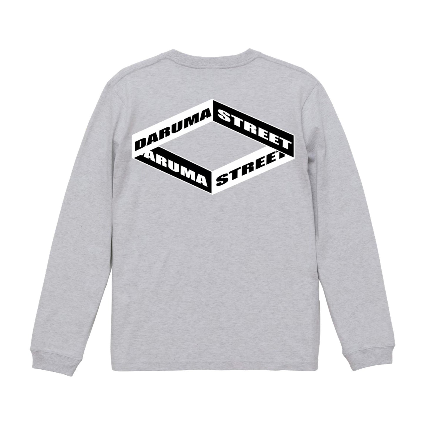 [予約] DARUMA STREET - Box Logo Long Sleeve T-Shirt/Grey/Black