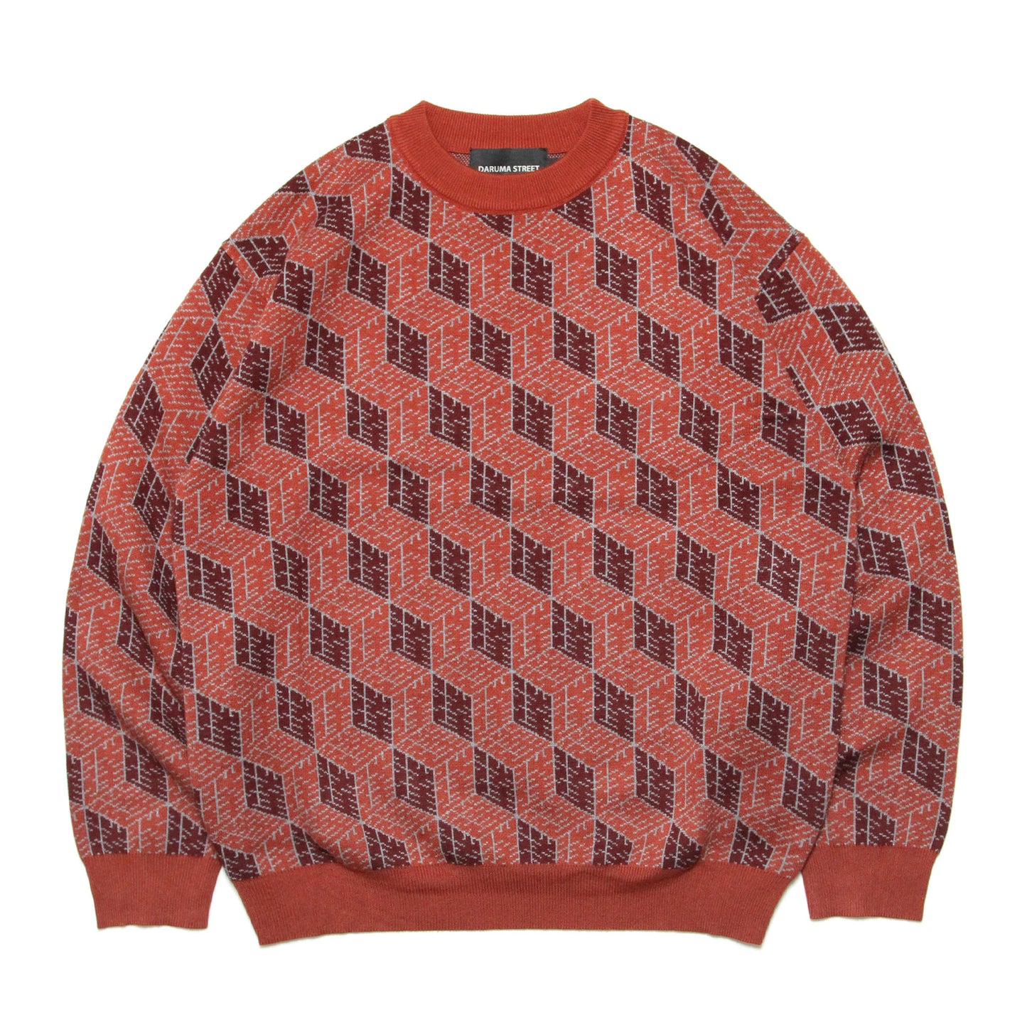 DARUMA STREET - Cube Logo Sweater/Brown