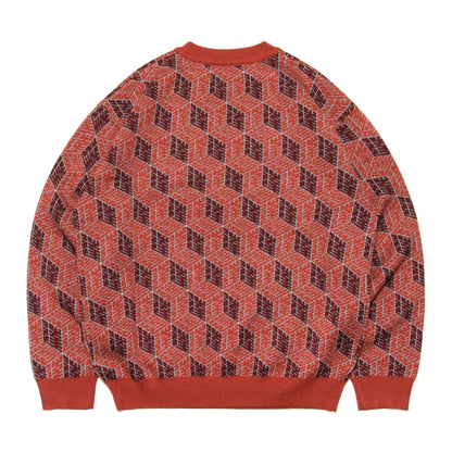DARUMA STREET - Cube Logo Sweater/Brown