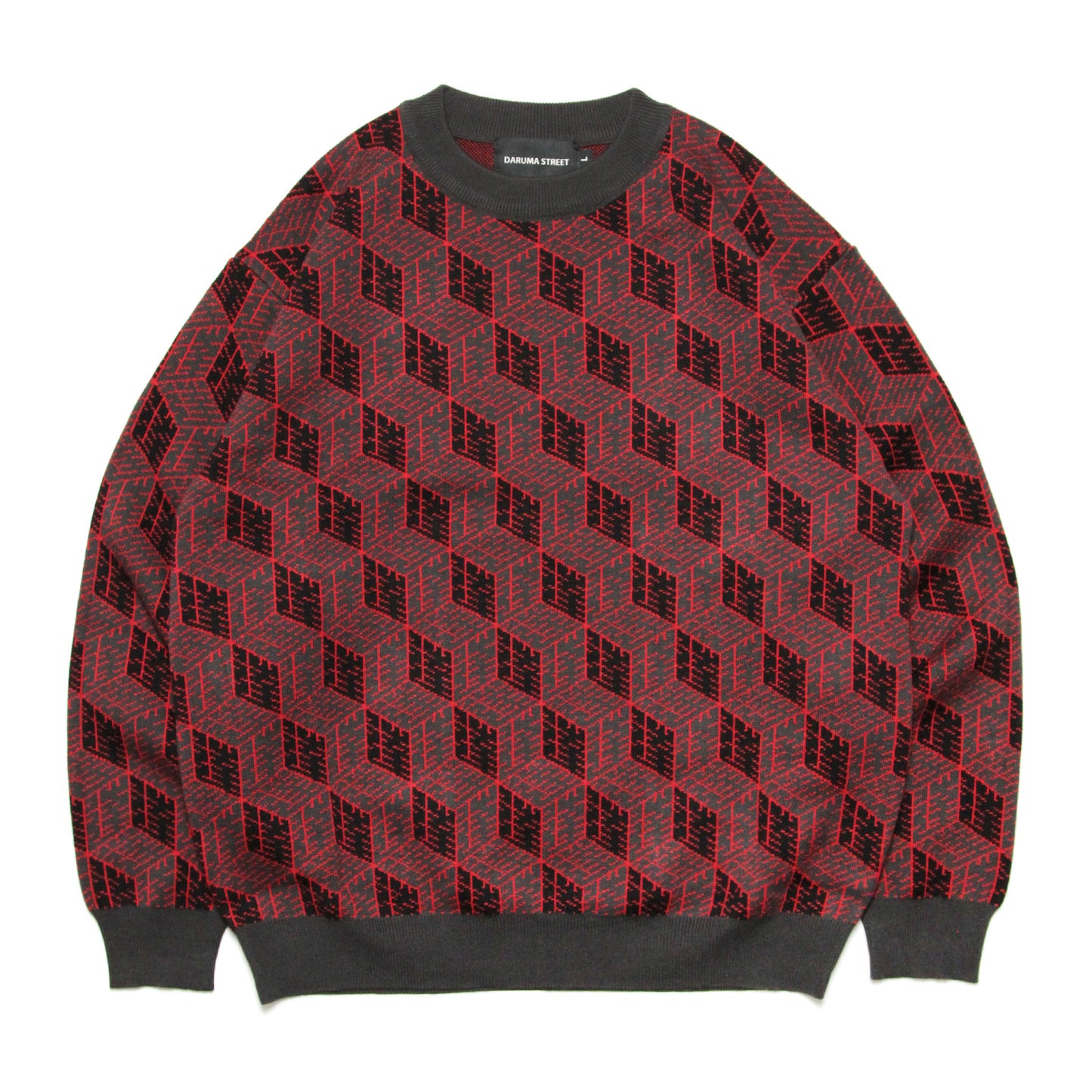 DARUMA STREET - Cube Logo Sweater/Red