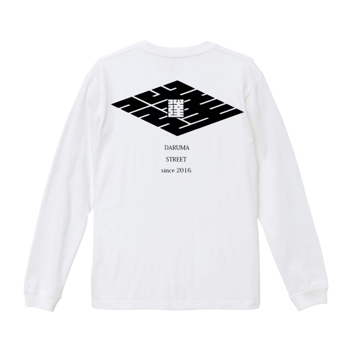 [予約] DARUMA STREET - Logo Long Sleeve T-Shirt/White/Black