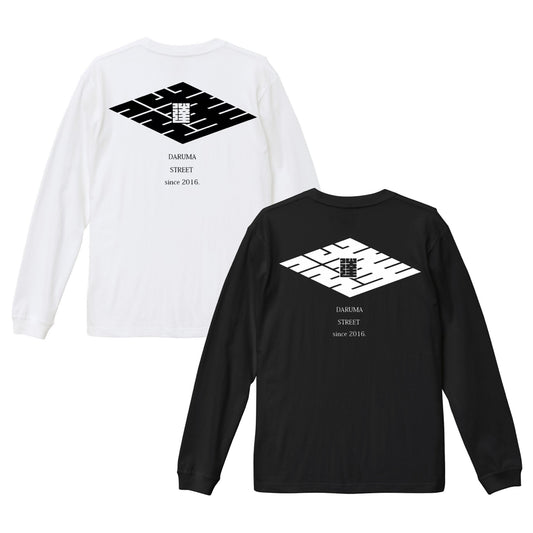 [予約] DARUMA STREET - Logo Long Sleeve T-Shirt/White/Black