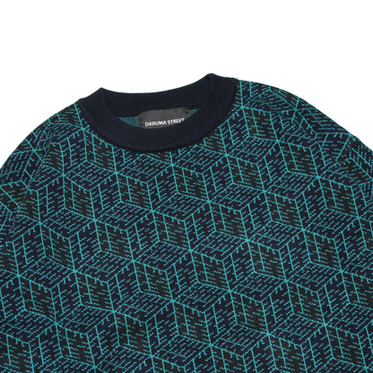 DARUMA STREET - Cube Logo Sweater/Green