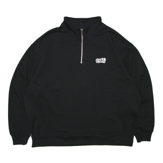LOOSE - Half Zip Pullover Sweatshirt/Black