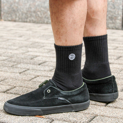 MOTO-BUNKA - Globe Logo Quarter Socks/Black