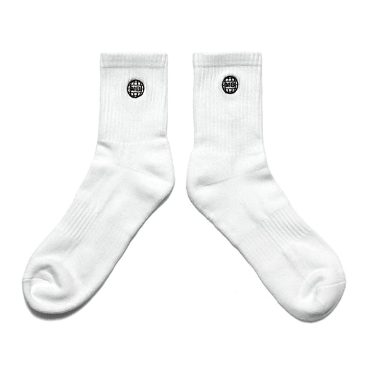 MOTO-BUNKA - Globe Logo Quarter Socks/White