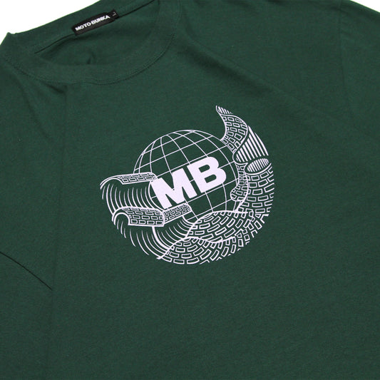 MOTO-BUNKA - Globe Wave T-Shirt/Green