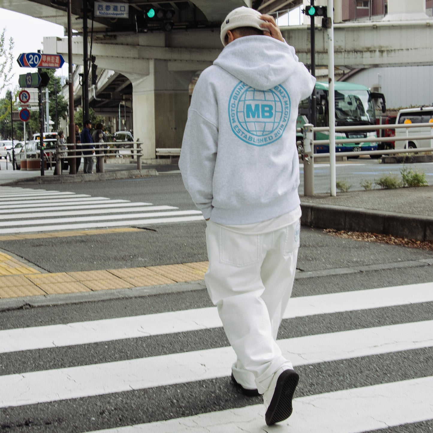 MOTO-BUNKA - JBM Hoodie/Ash Grey-Blue