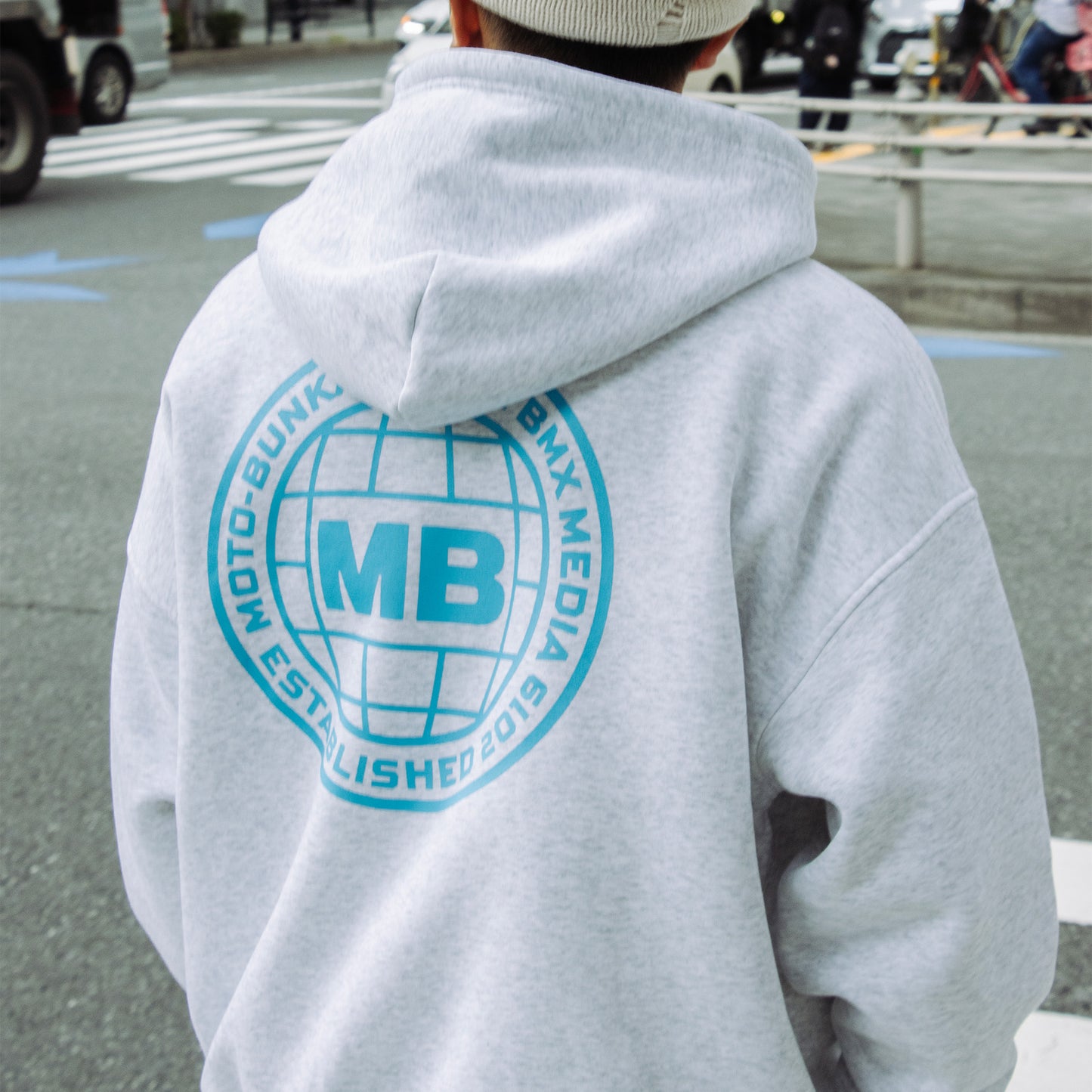 MOTO-BUNKA - JBM Hoodie/Ash Grey-Blue
