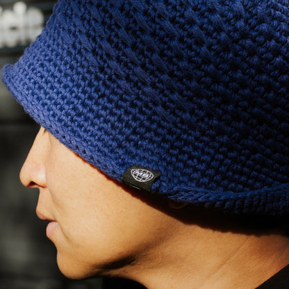 MOTO-BUNKA - Knit Crochet Hat/Blue
