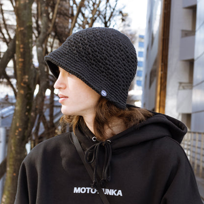 MOTO-BUNKA - Knit Crochet Hat/Black