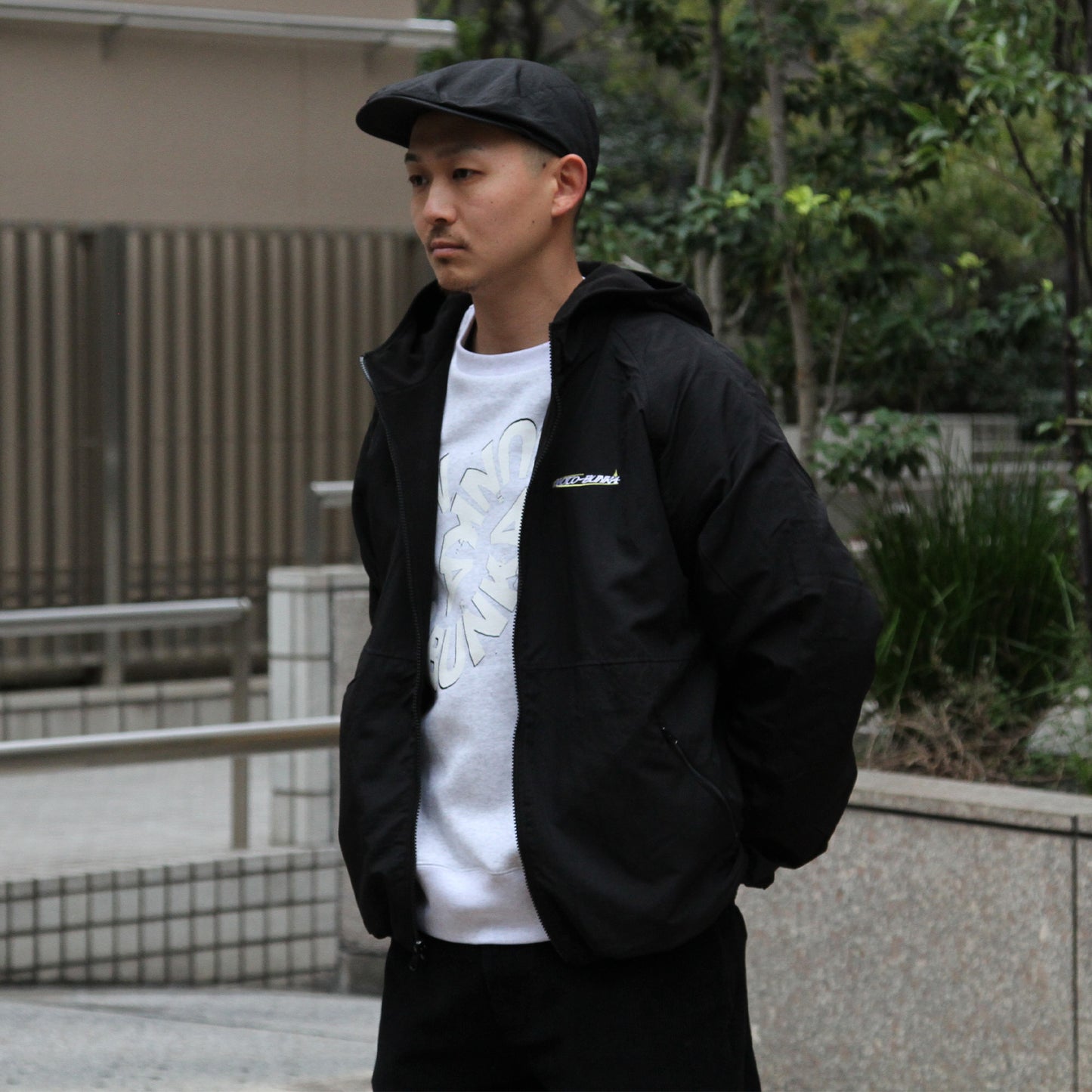 MOTO-BUNKA - Nylon Fleece Jacket/Black