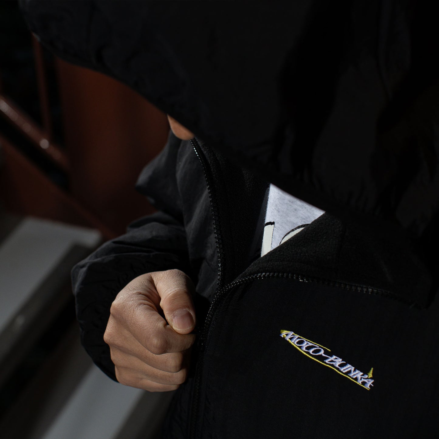 MOTO-BUNKA - Nylon Fleece Jacket/Black