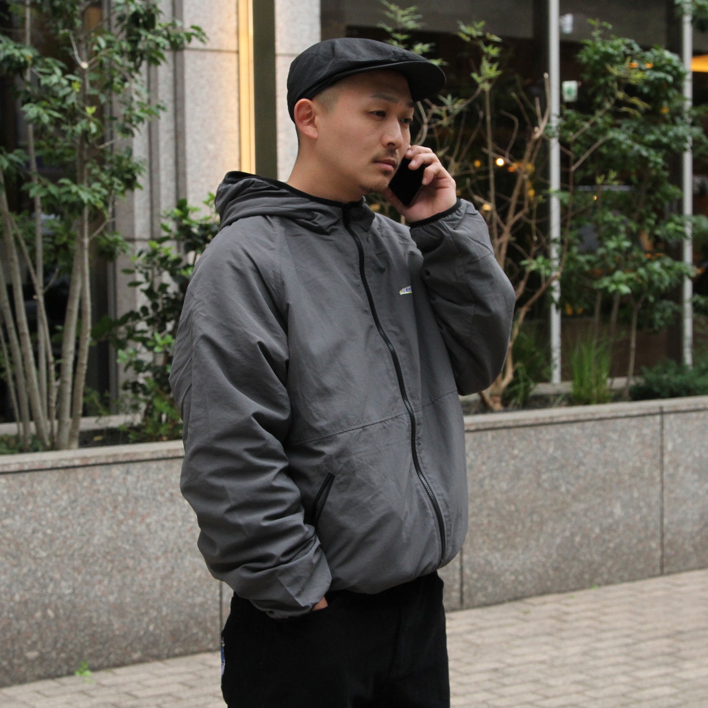 MOTO-BUNKA - Nylon Fleece Jacket/Charcoal