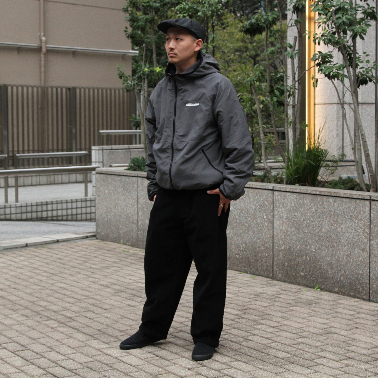 MOTO-BUNKA - Nylon Fleece Jacket/Charcoal