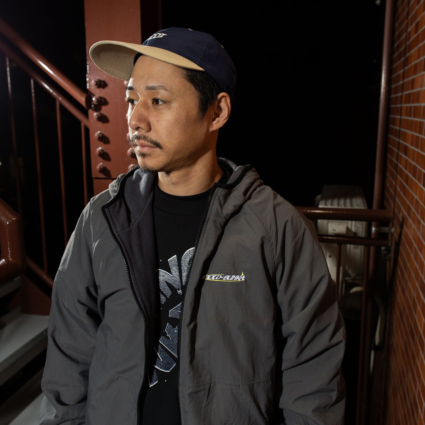 MOTO-BUNKA - Nylon Fleece Jacket/Charcoal