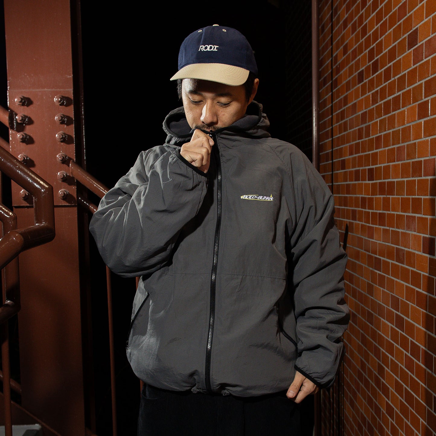 MOTO-BUNKA - Nylon Fleece Jacket/Charcoal