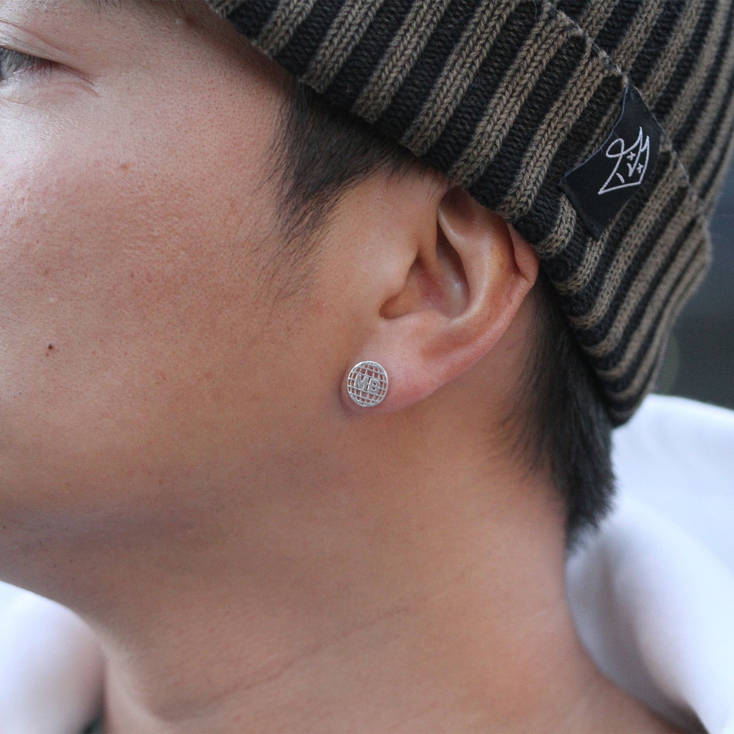 MOTO-BUNKA - Silver Logo Ear Studs