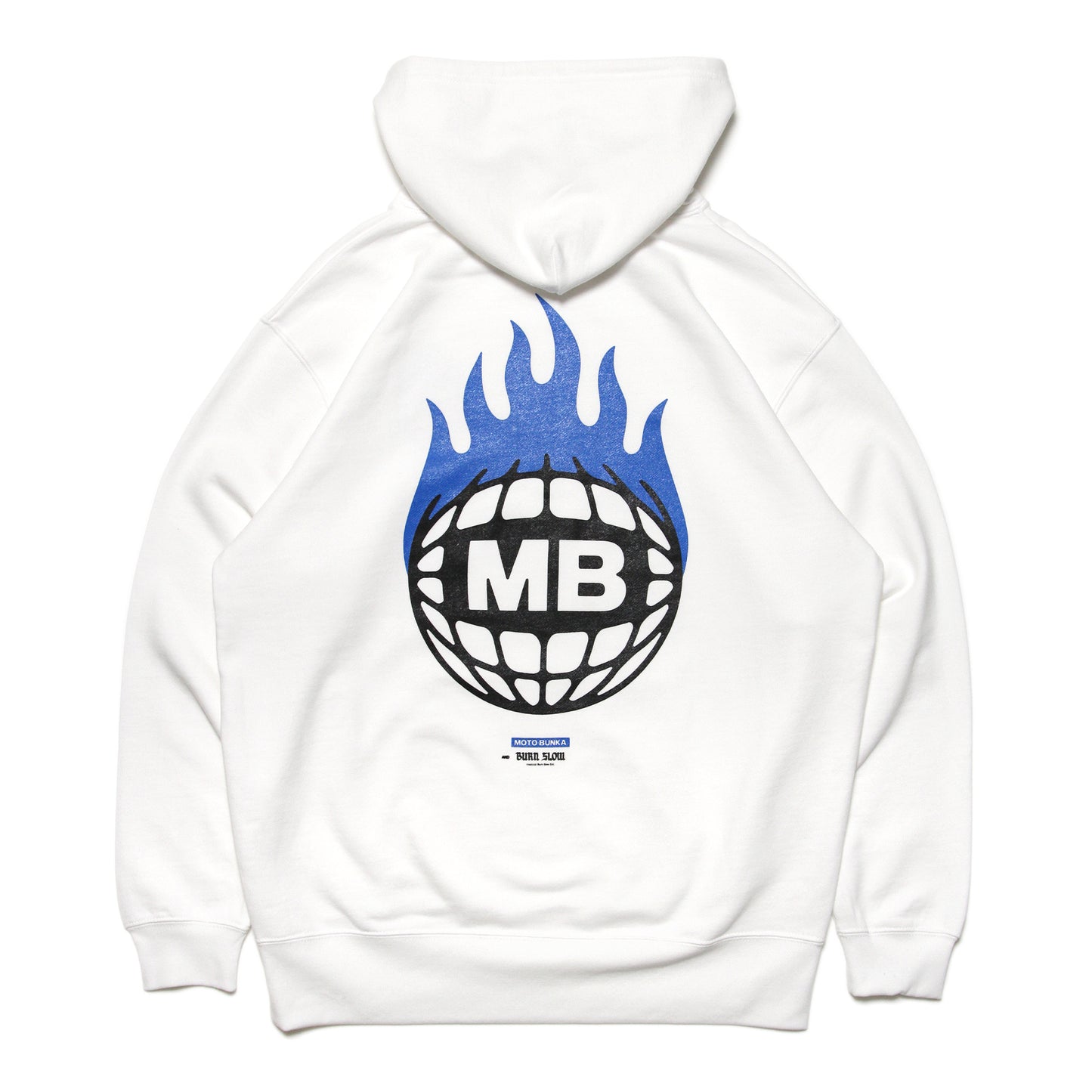 MOTO-BUNKA X BURN SLOW - Collab Logo Hoodie/White