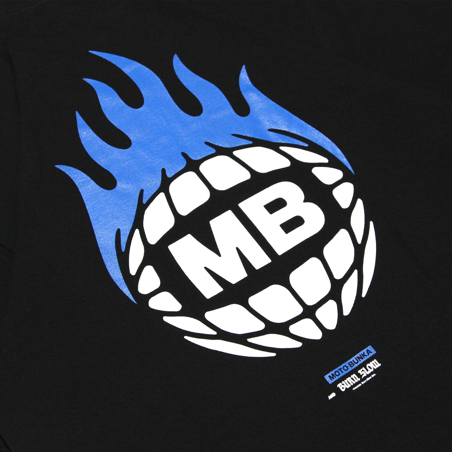 MOTO-BUNKA X BURN SLOW - Collab Logo T-Shirt/Black