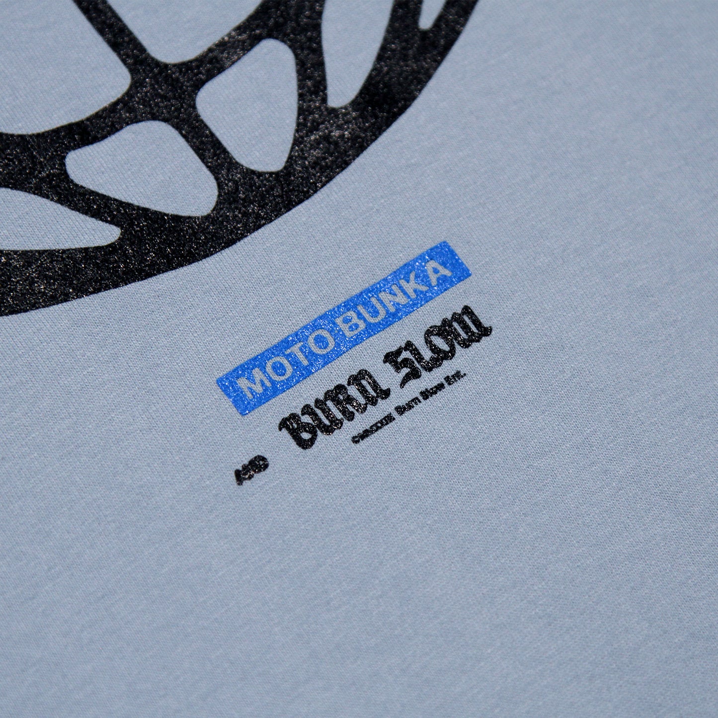 MOTO-BUNKA X BURN SLOW - Collab Logo T-Shirt/Light Blue