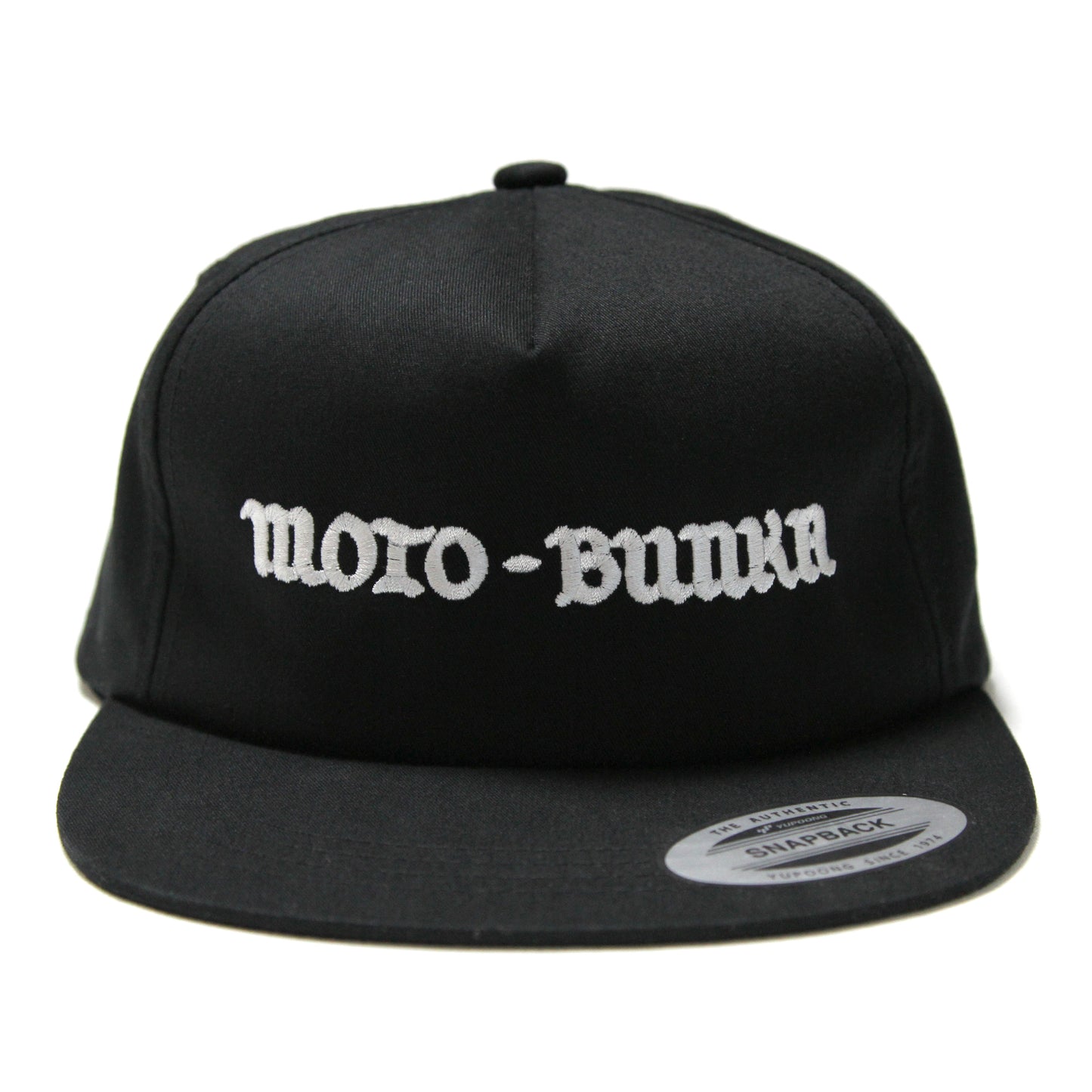 MOTO-BUNKA X BURN SLOW - Collab Text Logo 5 Panel Cap/Black