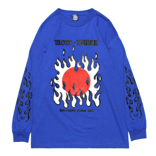 MOTO-BUNKA X BURN SLOW - I Love Japan Long Sleeve T-Shirt/Royal Blue