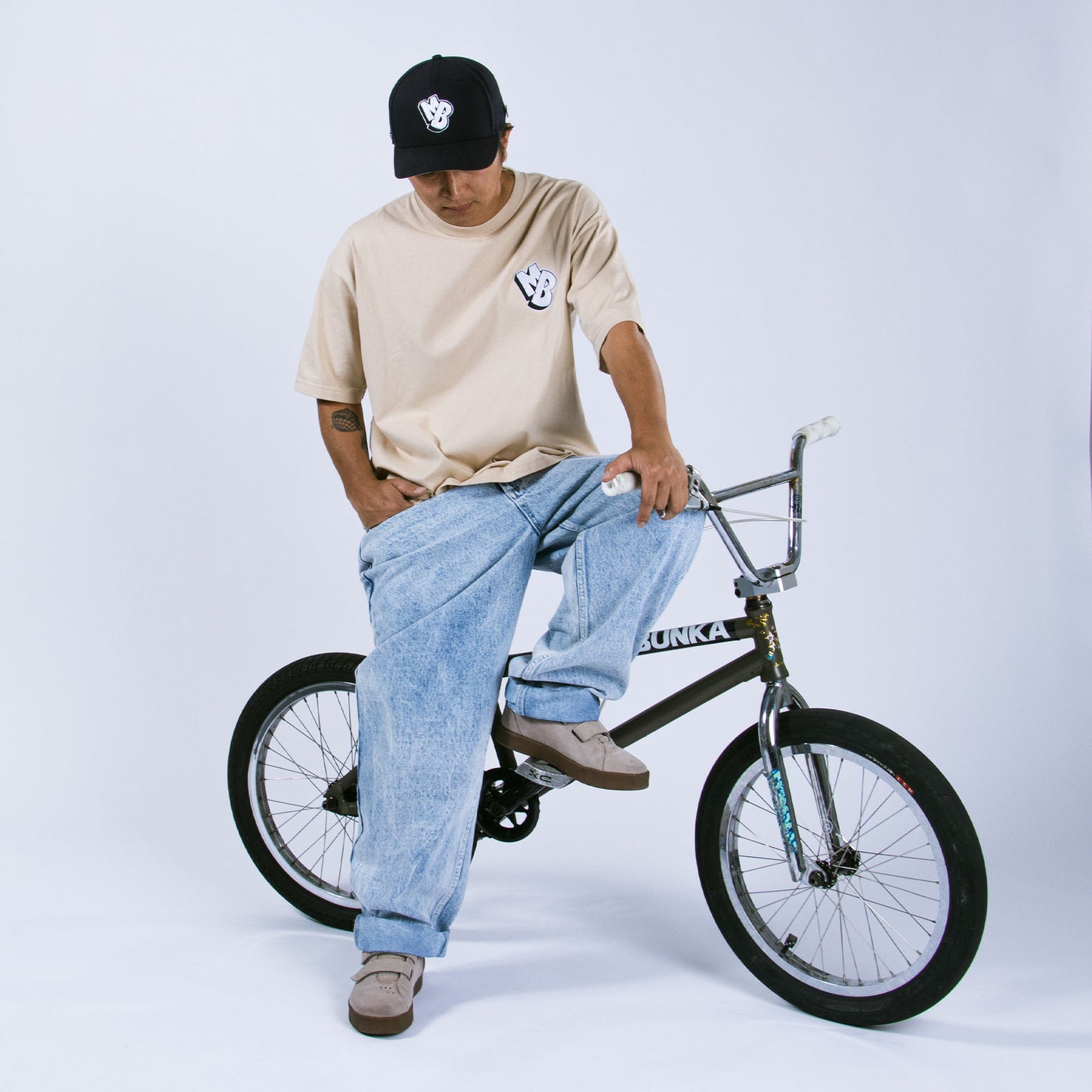 [FREE SHIPPING] MOTO-BUNKA X HEAVIES - Collaboration Jeans/Chemical Washed Light Blue