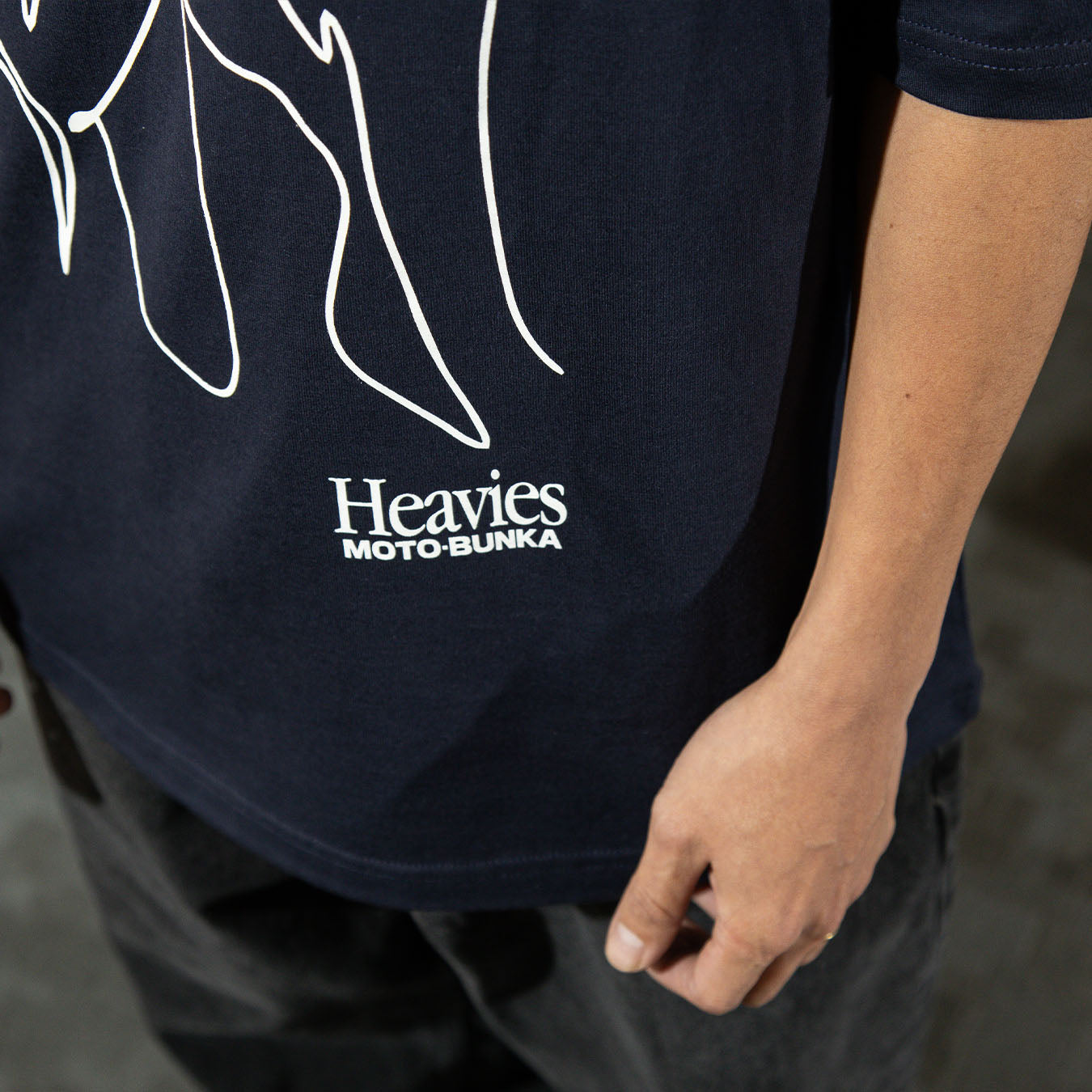 MOTO-BUNKA X HEAVIES - Embrace T-Shirt/Navy