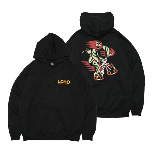 [March 17] MOTO-BUNKA X LOOP MAGAZINE - MOTO-LOOP LIMITED Hoodie/Black