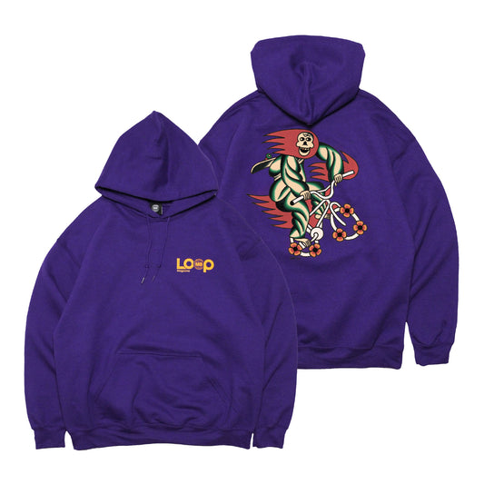 [March 17] MOTO-BUNKA X LOOP MAGAZINE - MOTO-LOOP LIMITED Hoodie/Purple