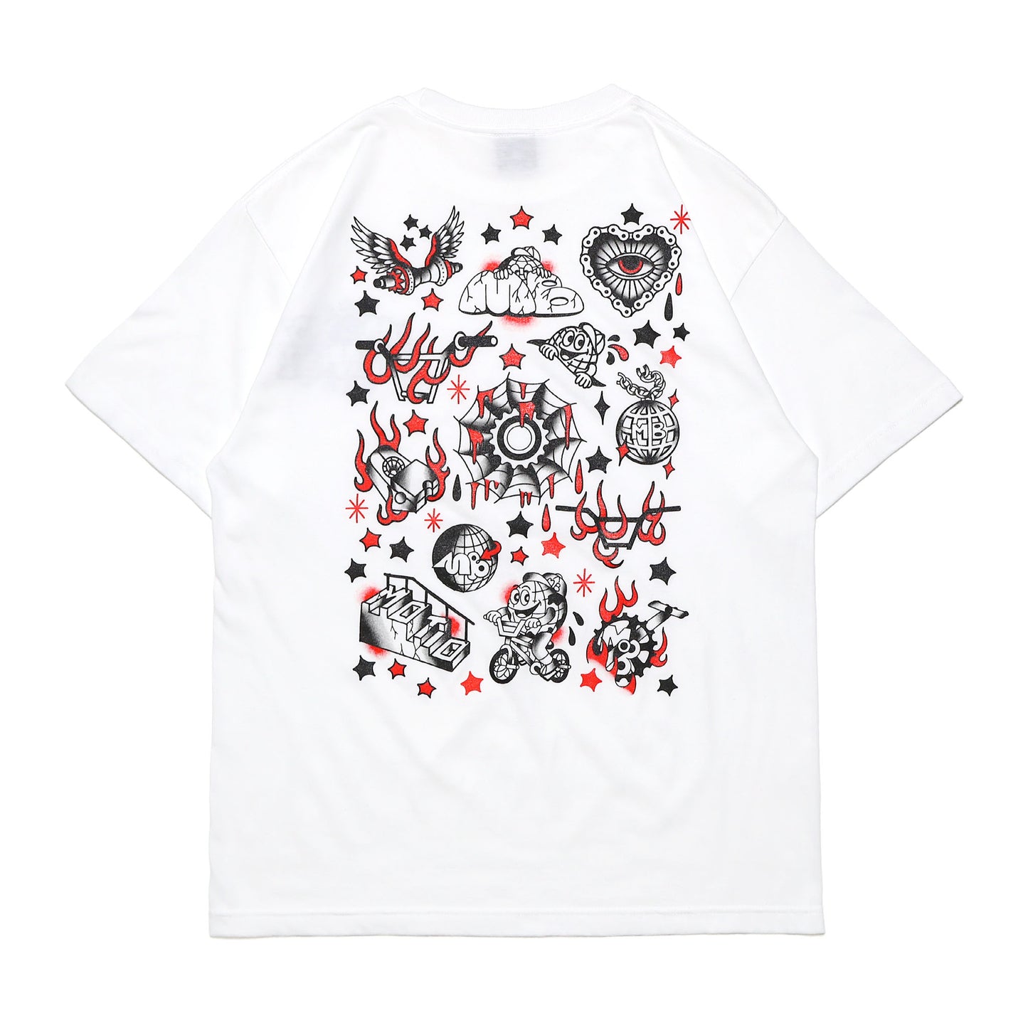 MOTO-BUNKA - Flash T-Shirt/White & Water Transfer Tattoo