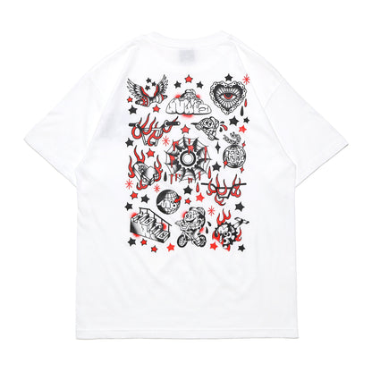 MOTO-BUNKA - Flash T-Shirt/White & Water Transfer Tattoo
