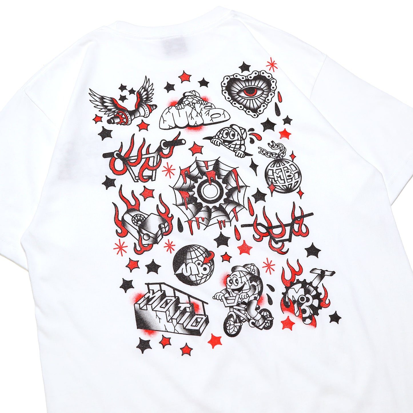 MOTO-BUNKA - Flash T-Shirt/White & Water Transfer Tattoo