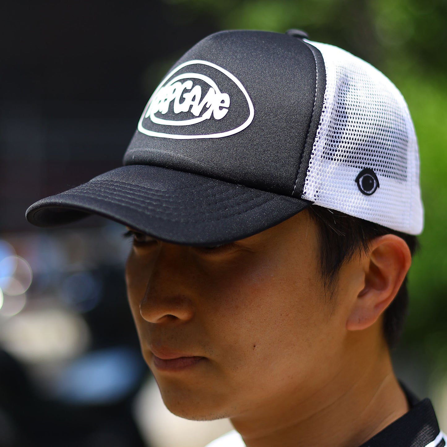 PEEP GAME - Poorboy Trucker Cap/Black-White