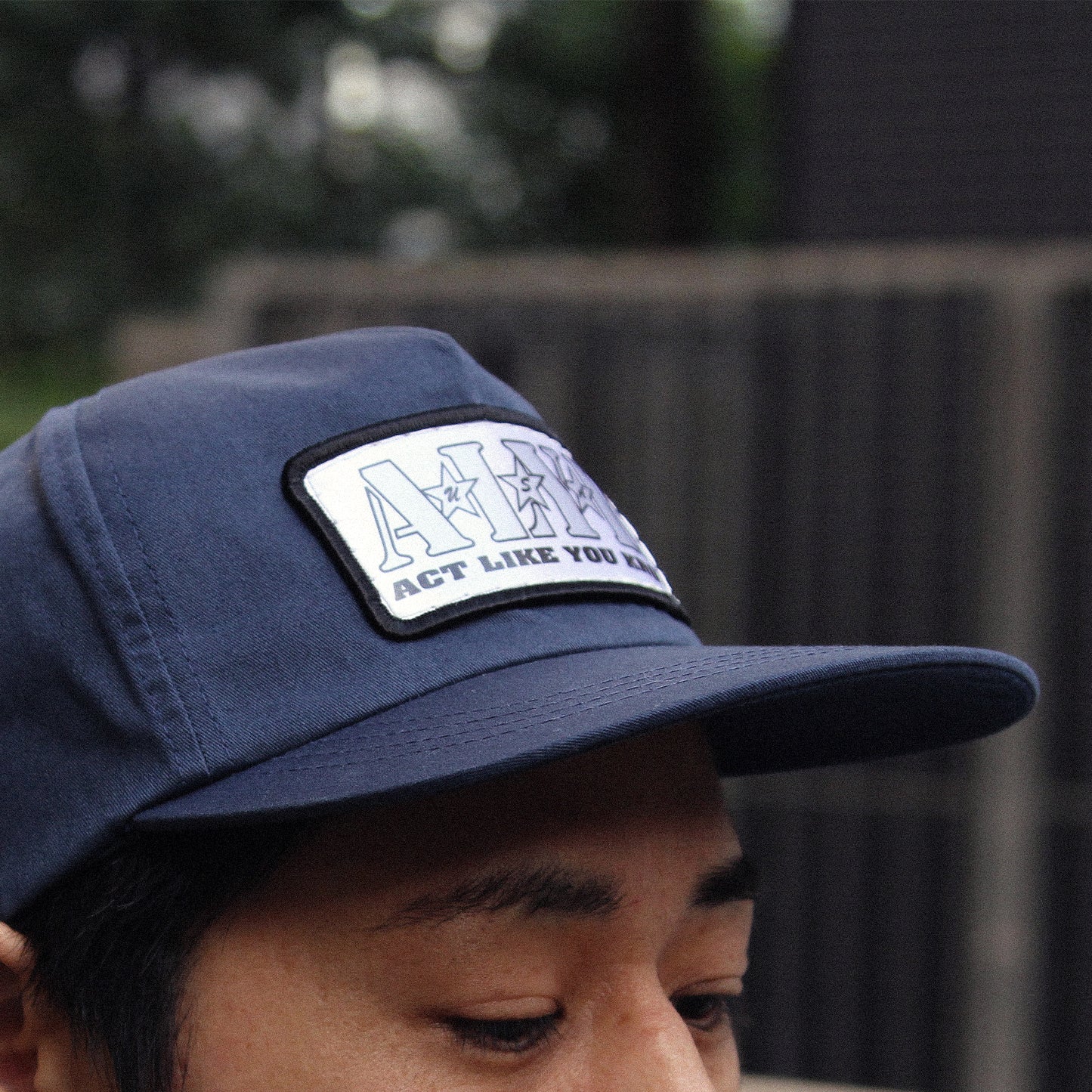 ALYK - Worker Embroidered Patch 5 Panel Snapback Cap/Navy