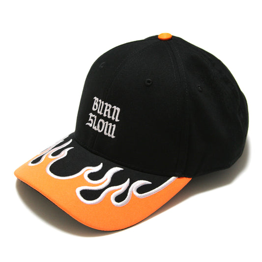 BURN SLOW - Brush Logo Cap/Black-Flames