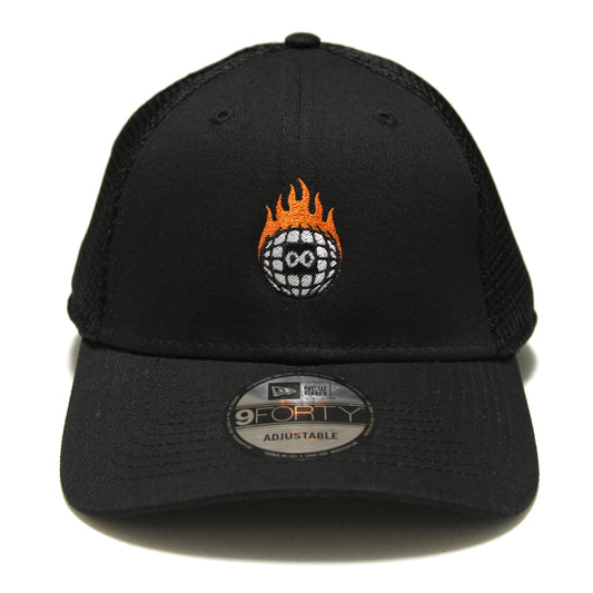 BURN SLOW - Globe Logo Mesh New Era Cap/Black