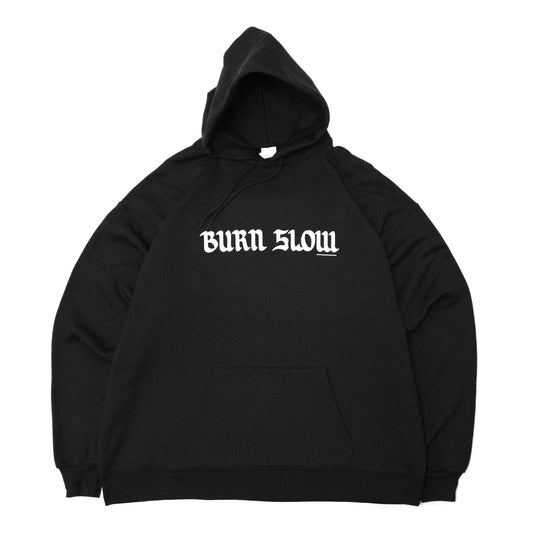 BURN SLOW - Long Logo Hoodie/Black