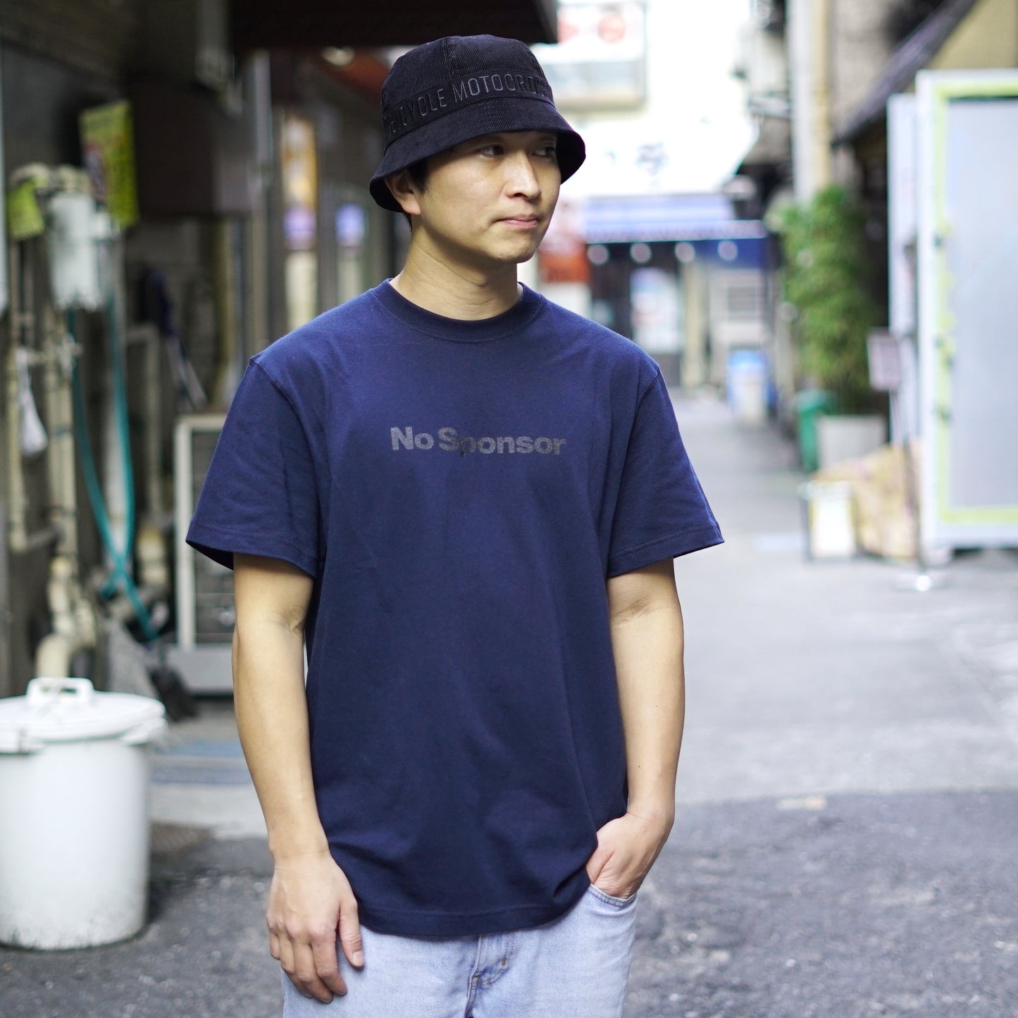 MOTO-BUNKA - No Sponsor T-Shirt/Navy