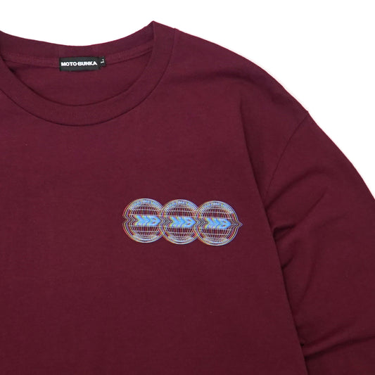 MOTO-BUNKA - RGB Glitch LS T-Shirt/Burgundy