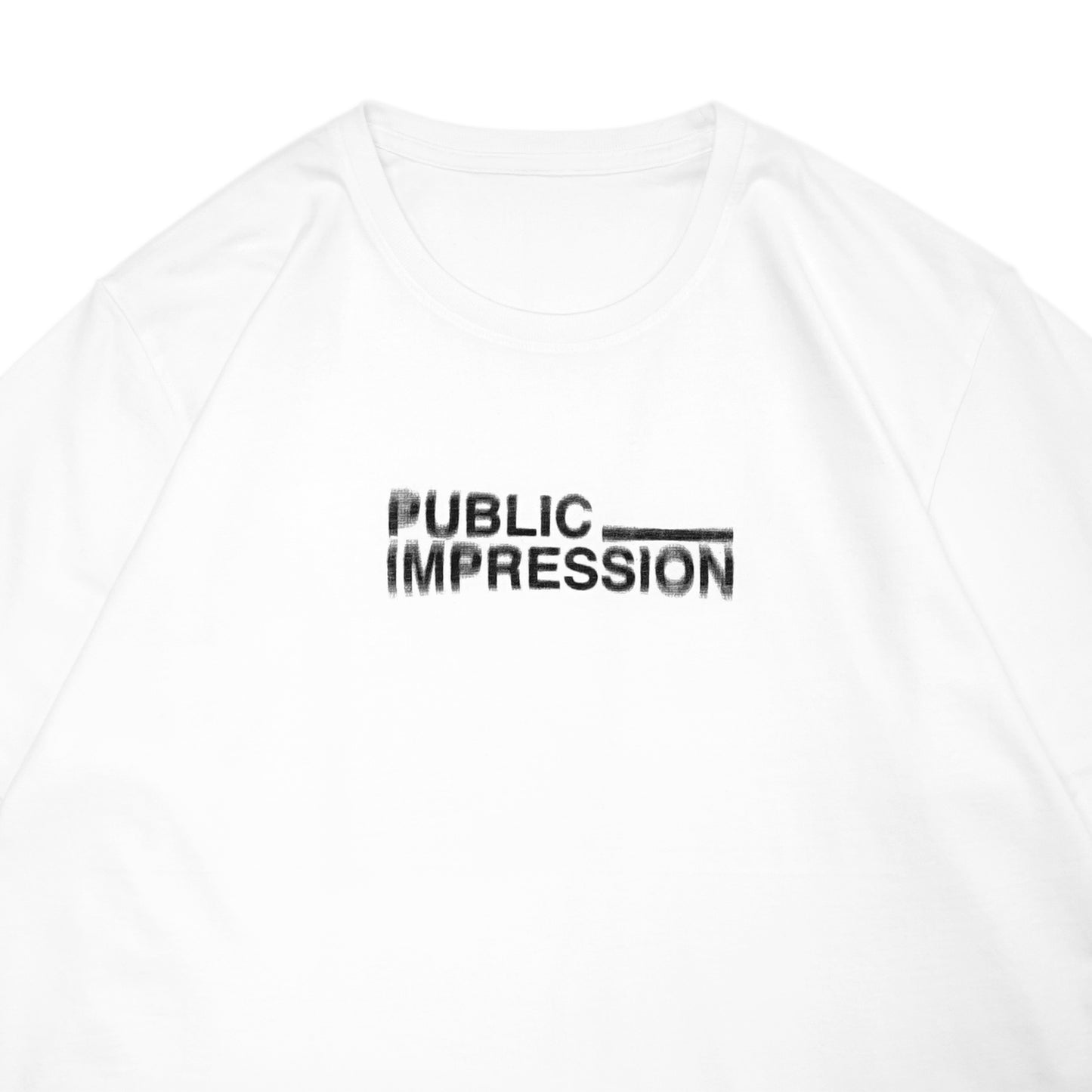 PUBLIC IMPRESSION - Blurred Logo T-Shirt/White