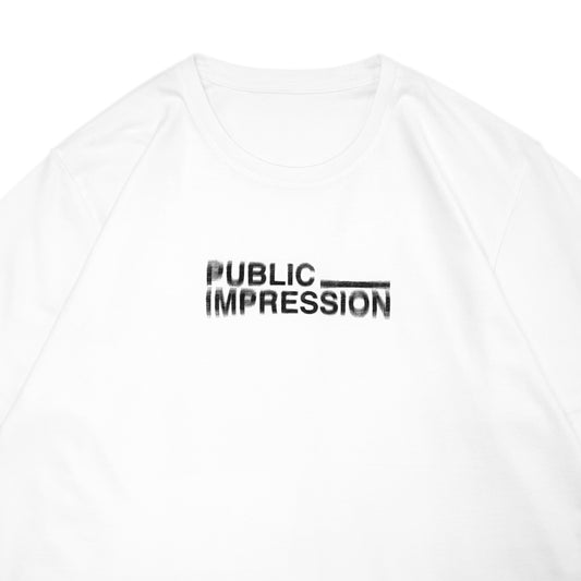 PUBLIC IMPRESSION - Blurred Logo T-Shirt/White